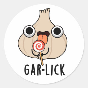Garlick Funny Garlic Herb Pun Ronde Sticker
