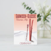 Garmisch Classic, Beierse Alpen Ski poster Briefkaart (Staand voorkant)
