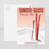 Garmisch Classic, Beierse Alpen Ski poster Briefkaart (Voorkant / Achterkant)