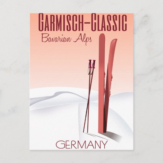 Garmisch Classic, Beierse Alpen Ski poster Briefkaart (Voorkant)