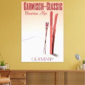 Garmisch Classic, Beierse Alpen Ski-poster Canvas Afdruk (Insitu (Woonkamer))