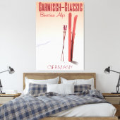 Garmisch Classic, Beierse Alpen Ski-poster Canvas Afdruk (Insitu (Slaapkamer))