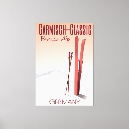 Garmisch Classic, Beierse Alpen Ski-poster Canvas Afdruk (Voorkant)
