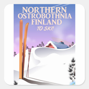 Garmisch Classic, Beierse Alpen Ski-poster Vierkante Sticker