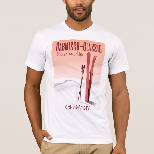 Garmisch Classic, Beierse Alps Ski poster T-shirt (Voorkant)