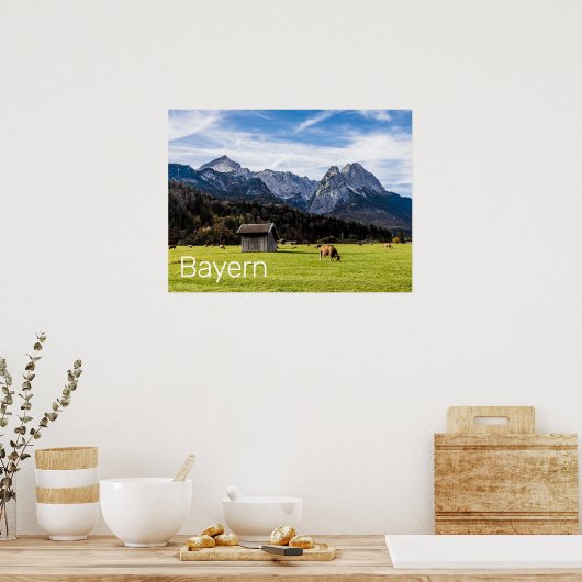 Garmisch Partenkirchen Alps Beieren Duitsland Poster (Keuken)