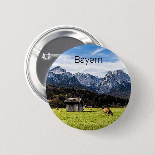 Garmisch Partenkirchen Alps Beieren Duitsland Ronde Button 5,7 Cm (Voorkant /achterkant)