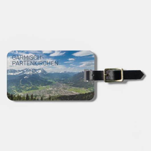 Garmisch-Partenkirchen Beieren Alps Panorama Gift Bagagelabel (Voorkant horizontaal)