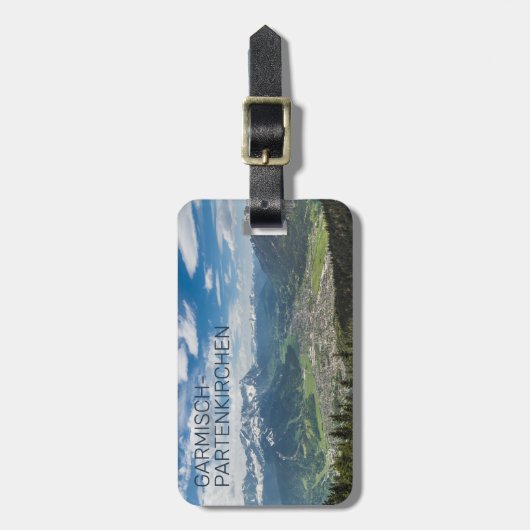 Garmisch-Partenkirchen Beieren Alps Panorama Gift Bagagelabel (Voorkant verticaal)