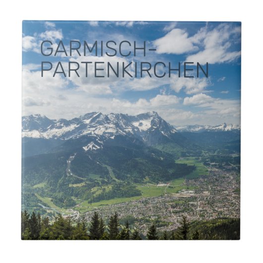 Garmisch-Partenkirchen Beieren Alps Panorama Gift Tegeltje (Voorkant)