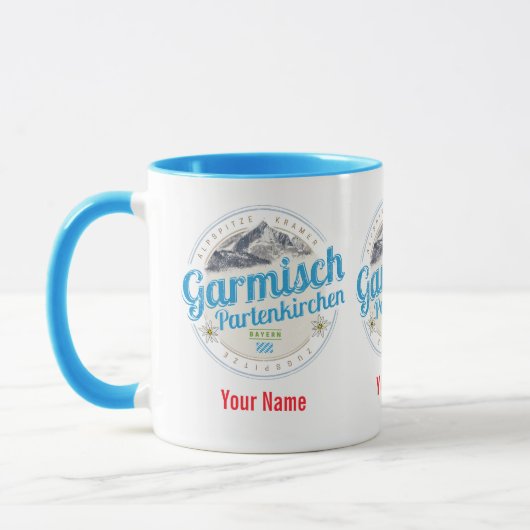Garmisch Partenkirchen Beieren Vintage Alps Mok (Links)