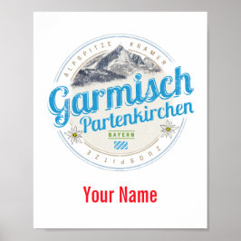 Garmisch Partenkirchen Beieren Vintage Alps Poster