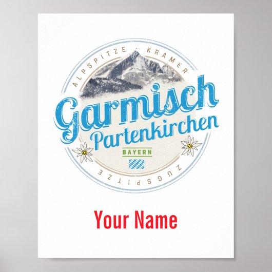 Garmisch Partenkirchen Beieren Vintage Alps Poster (Voorkant)
