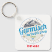Garmisch Partenkirchen Beieren Vintage Alps Sleutelhanger (Voorkant)
