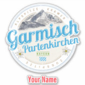 Garmisch Partenkirchen Beieren Vintage Alps Sticker (Voorkant)