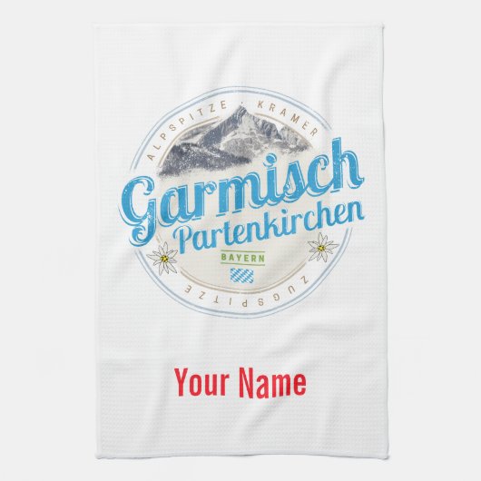 Garmisch Partenkirchen Beieren Vintage Alps Theedoek (Verticaal)