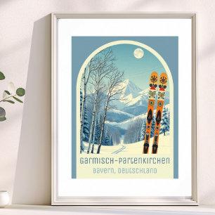 Garmisch-Partenkirchen Duitsland skigebied Poster
