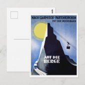 Garmisch Partenkirchen kabelbaan. Bergtop Briefkaart (Voorkant / Achterkant)