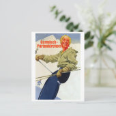 Garmisch - Partenkirchen, meisje op een skilift Briefkaart (Staand voorkant)