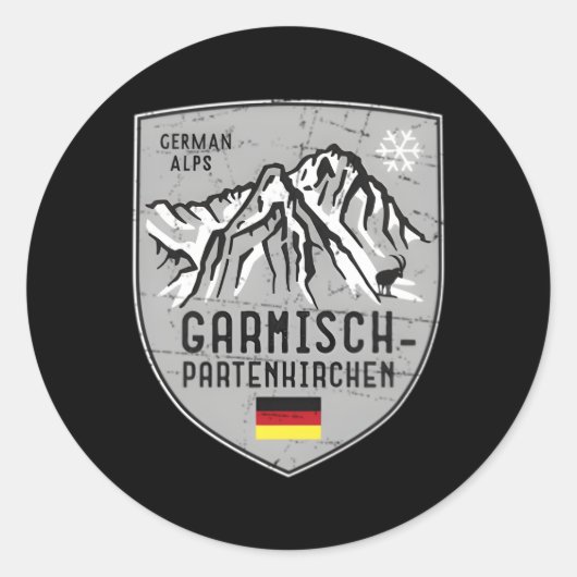 Garmisch-Penkirchen Ski Bavaria Zugspitze Ronde Sticker (Voorkant)