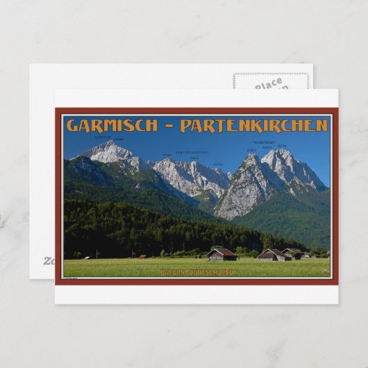 Garmisch - The Zugspitze and Alpspitze Briefkaart (Voorkant / Achterkant)