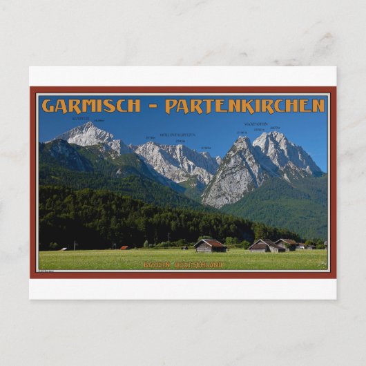 Garmisch - The Zugspitze and Alpspitze Briefkaart (Voorkant)