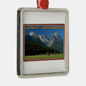 Garmisch - The Zugspitze and Alpspitze Metalen Ornament (Rechts)