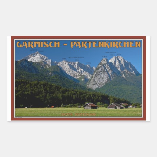Garmisch - The Zugspitze and Alpspitze Rechthoekige Sticker (Voorkant)