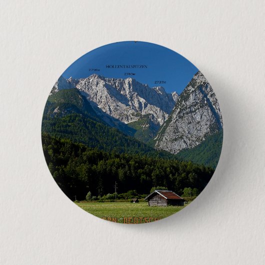 Garmisch - The Zugspitze and Alpspitze Ronde Button 5,7 Cm (Voorkant)