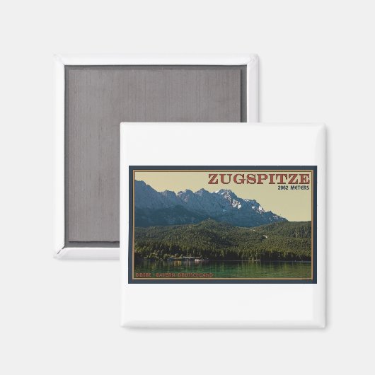 Garmisch - Zugspitze boven de Eibsee Magneet (Voorkant / Achterkant)
