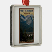 Garmisch - Zugspitze boven de stad Metalen Ornament (Rechts)