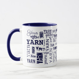 GARN! Typografie Blue Knitting Crochet  Mok