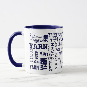 GARN! Typografie Blue Knitting Crochet  Mok