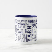 GARN! Typografie Blue Knitting Crochet Mok (Midden)