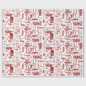 GARN! Typografie Uitgebreide Word Cloud Wrapping P Cadeaupapier (Vlak)