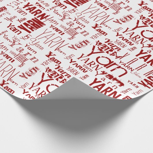 GARN! Typografie Uitgebreide Word Cloud Wrapping P Cadeaupapier (Hoek)