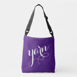 GARN! Typografie White Calligraphy Paars Crossbody Tas