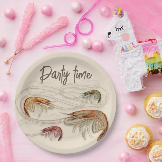 Garnaal - Aangepaste tekst op jaarbasis Papieren Bordje (Feest)