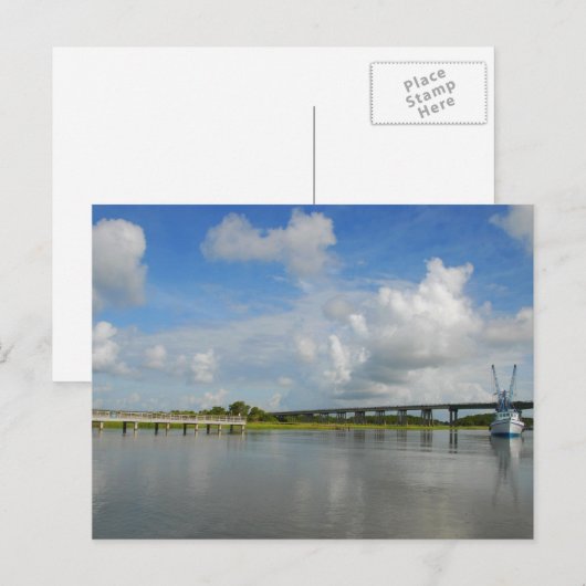 garnaal Boat Tybee Island Georgia Briefkaart (Voorkant / Achterkant)