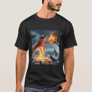 Garnaal die een haai indoopt Grappige vismeme Sket T-shirt
