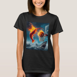 Garnaal die een haai indoopt Grappige visserij mem T-shirt