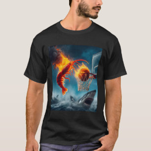 Garnaal dompelt haai onder Grappige visvangst meme T-shirt