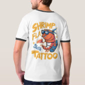 👕🍤Garnaal Flash Tattoo Mannen Ringer T-Shirt (Achterkant)