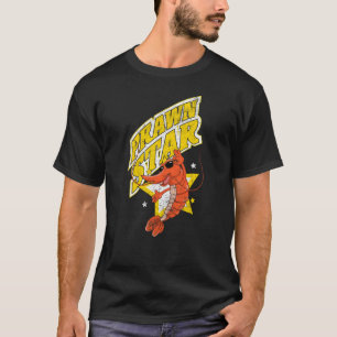Garnaal Funny Prawn Star Retro Shellfish and Seafo T-shirt