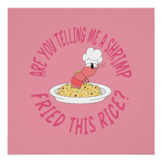 Garnaal gebakken rijst poster