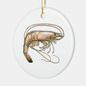 Garnaal - Illustratie van gebedde kleuren Keramisch Ornament (Links)