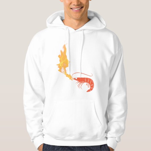 Garnaal in brand hoodie (Voorkant)