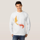 Garnaal in brand t-shirt (Voorkant volledig)