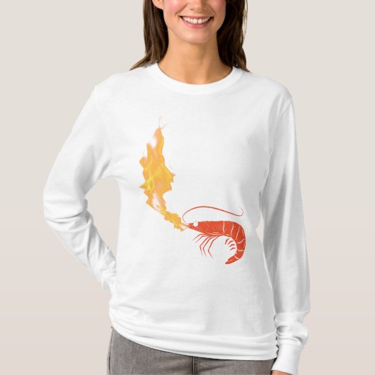 Garnaal in brand T-Shirt (Voorkant)