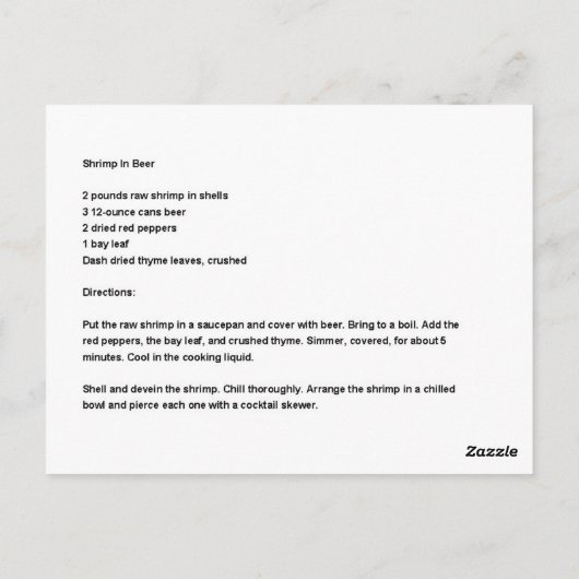 Garnaal in ontvangst briefkaart (Achterkant)